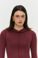 Blusa Manga Longa Capuz Invertida