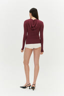 Blusa Manga Longa Capuz Invertida