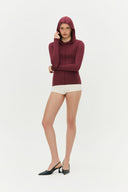 Blusa Manga Longa Capuz Invertida