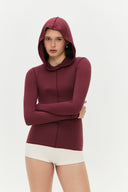 Blusa Manga Longa Capuz Invertida